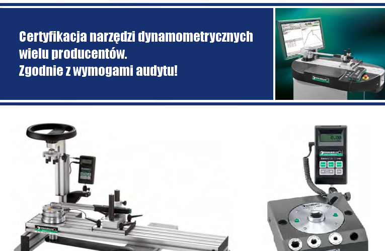 Certyfikacja narzędzi dynamometrycznych wielu producentów